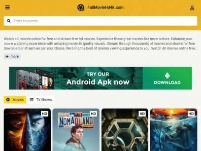 With over 10000 movies and TV series available, you can watch movies online without registration or payment. . Fullmoviehd4k apk